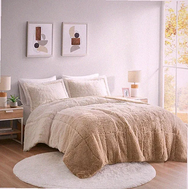 Intelligent Design Ombre Shaggy Fur Comforter Set Twin/Twin XL- Similar To Ugg