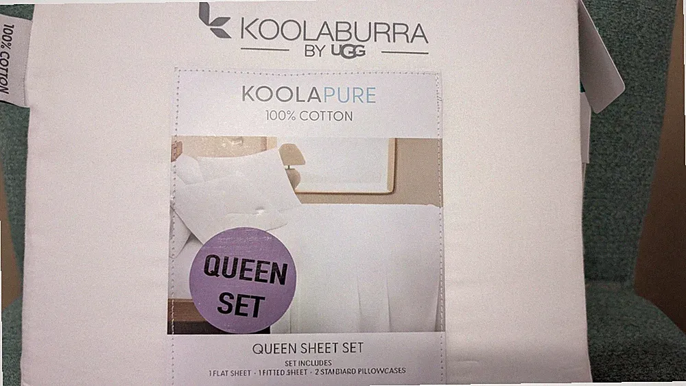 Koolaburra by UGG Queen Sheet Set in Bright White 100% Cotton Bedding NWT