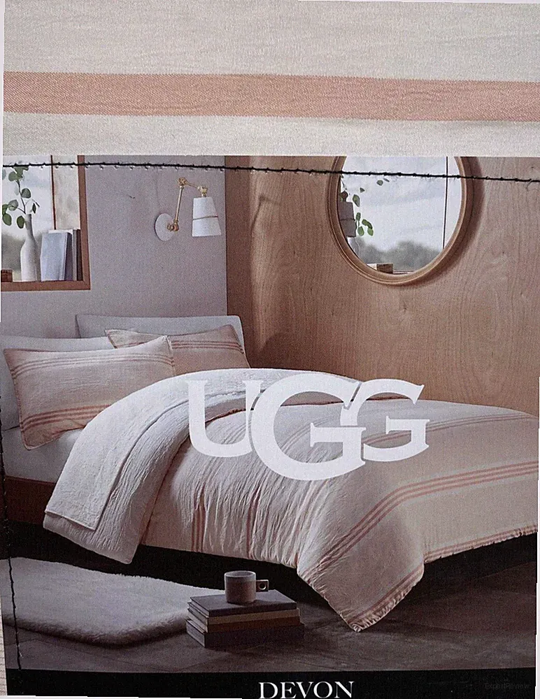 New UGG Devon 3 pc. Duvet Cover Set LA Sunset Stripe FULL / QUEEN NEW