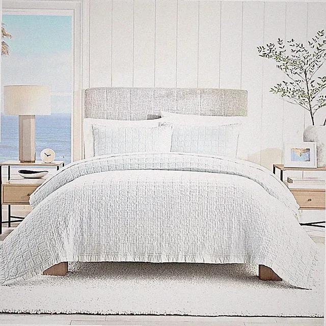 NWT UGG®Campo Full Queen Quilt 3Pc Set "SNOW" New Packaged Ribbon-MSRP $319.00