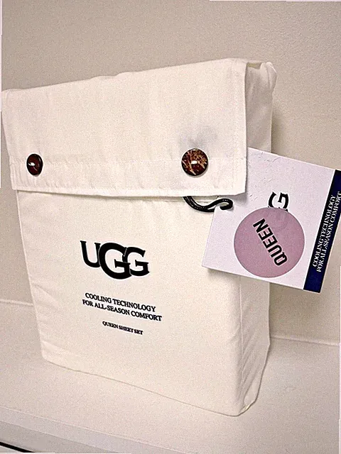 UGG Alahna QUEEN Size Sheet Set SNOW All Season Cooling Tech Wicking White NEW