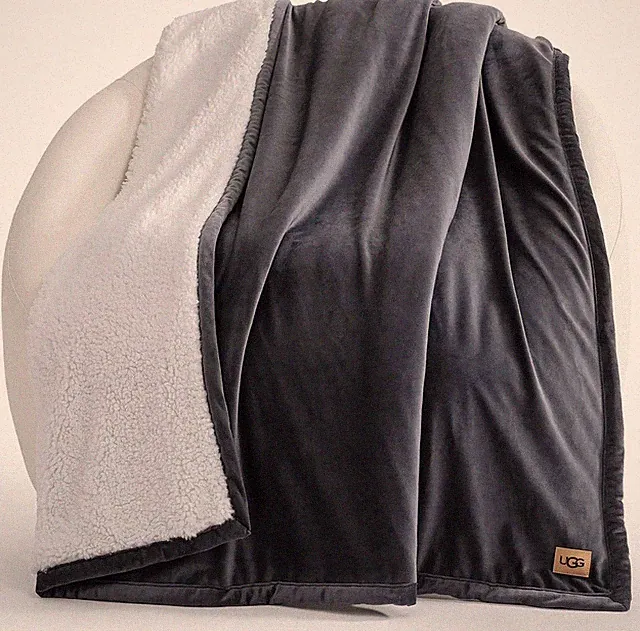UGG Bliss Throw Blanket Plush Soft Fleece Fluffy Blankets for Bed or Couch Ov...
