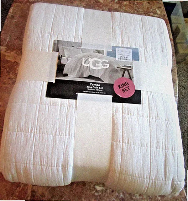 UGG Campo King Quilt Set with Two Shams Snow White Brand New NWT Cotton