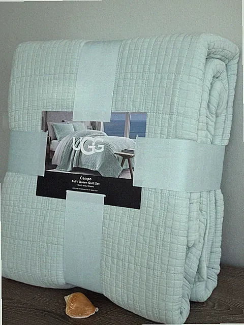 UGG® CAMPO QUEEN/FULL Quilt and Pillow Sham Set of 3 CERTIFIED OEKO-TEX New!