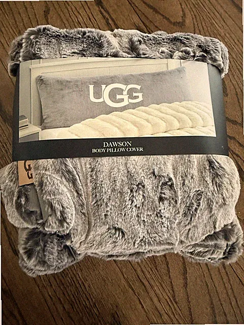 UGG DAWSON Charcoal Gray 20 x 54 Inches Body Pillow Cover NWT