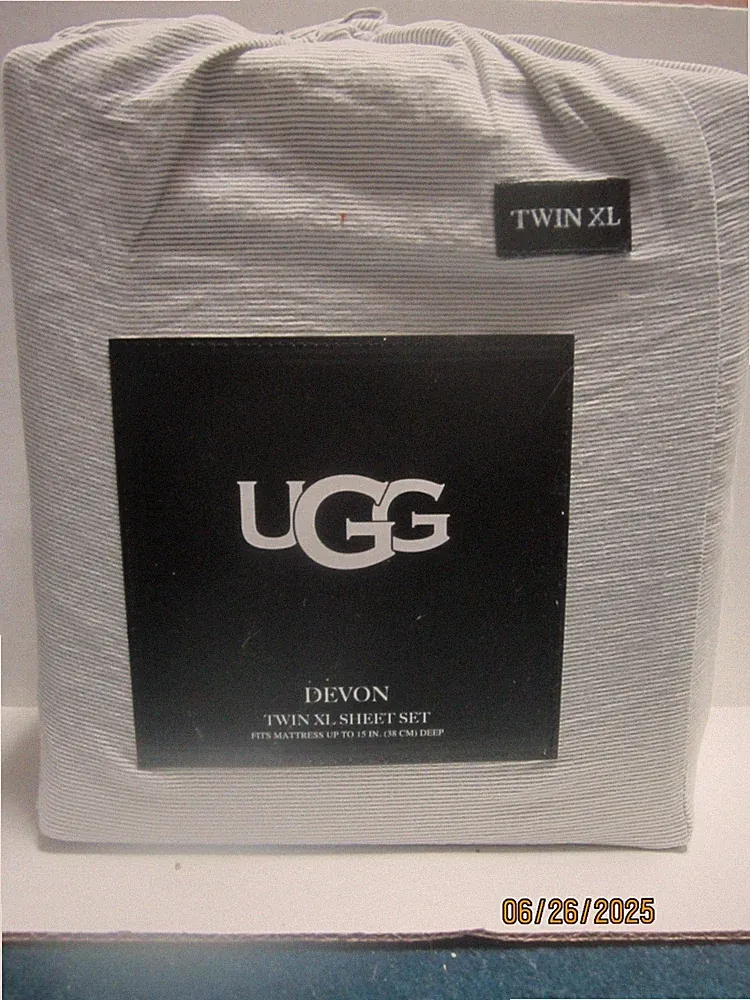 Ugg Devon Twin XL Sheet Set Navy Stripe