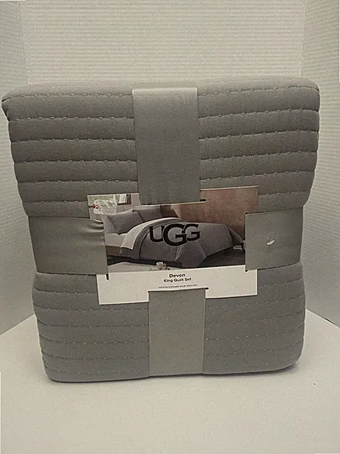 Ugg Devon UGG Braid 3-Pc. Quilt Set, Full/Queen Silver