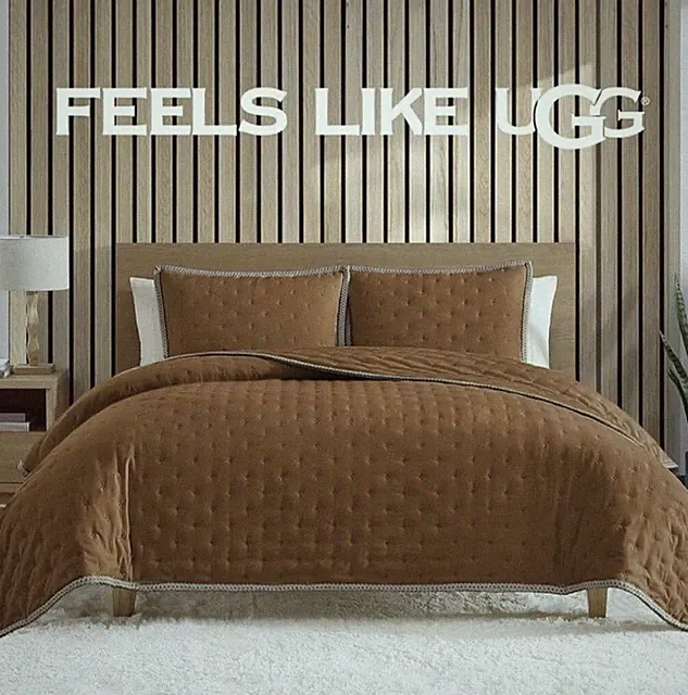 UGG Devon UGGBraid Quilt Set New