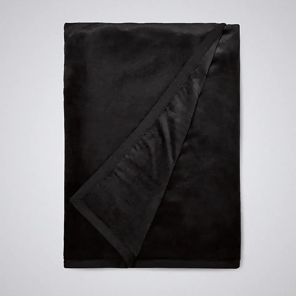 UGG DUFFIELD II THROW BLANKET THICK PLUSH BLACK 50X70 NEW With Tags