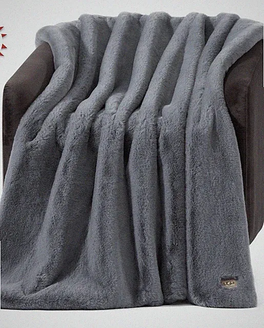 UGG Euphoria Faux Fur Throw Blanket Oversized Soft for Couch or Bed Luxury Room