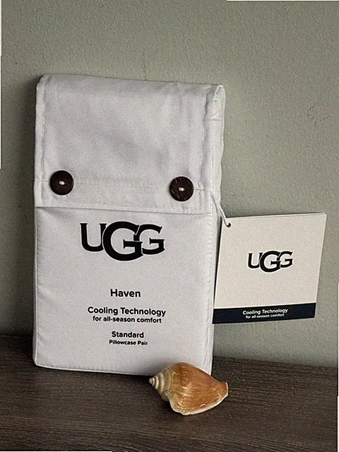 UGG HAVEN Cooling Technology Standard Pillowcases Pair CERTIFIED OEKO-TEX New!