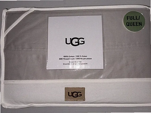 UGG® IONA 4PC Queen Sheet Set STONE 300TC 100% Cotton NWT