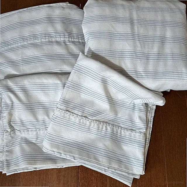 UGG KING Sheet Set Fitted, Flat, 2 Pillowcases White Blue 100% POLYESTER COOLING