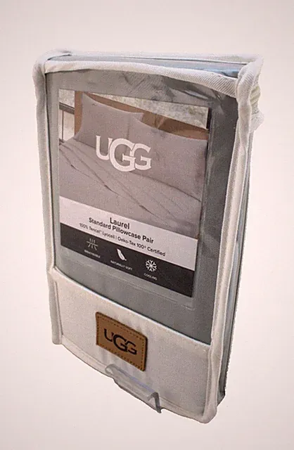 UGG Laurel Set of 2 Standard Size Gray Soft Tencel Lyocell Pillowcases MSRP $45