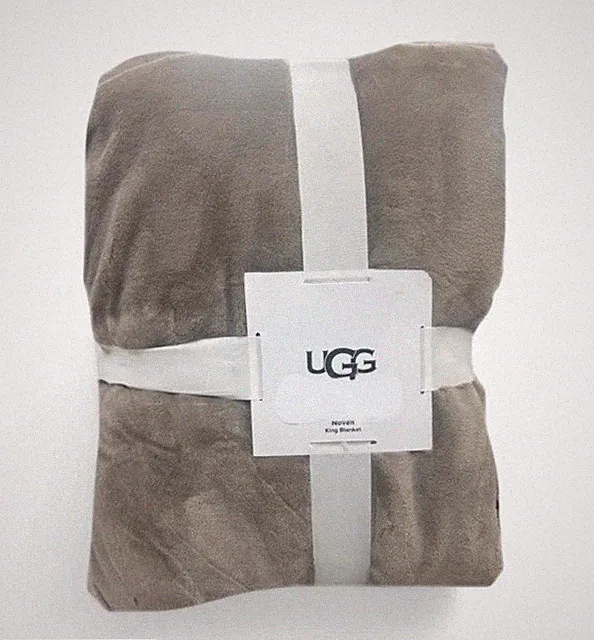 UGG Novah KING SIZE Bed Blanket Lt FAWN Tan 110" x 96" So Soft NEW With Tag