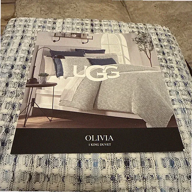 UGG Olivia Horizon Blue King Duvet Cover ~New~