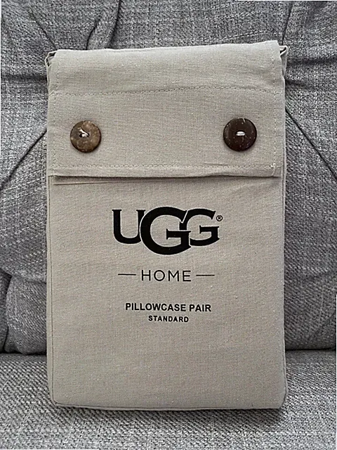 UGG Pillowcase Pair Melange Standard Size Cream Beige Oatmeal Sealed New RN72722
