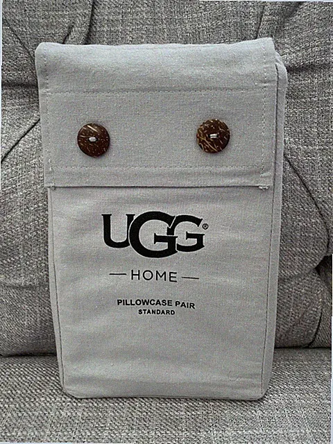 UGG Pillowcase Pair Melange Standard Size Light Gray Sealed New