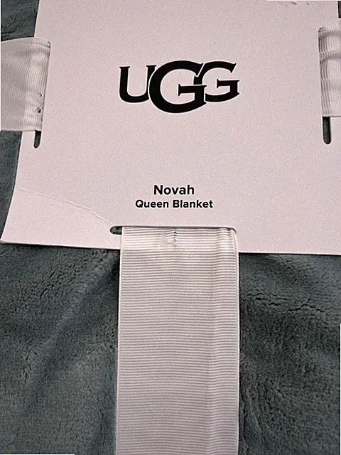 UGG Queen Blanket Novak, Slate Light Green, New, Very Soft 92 X 96