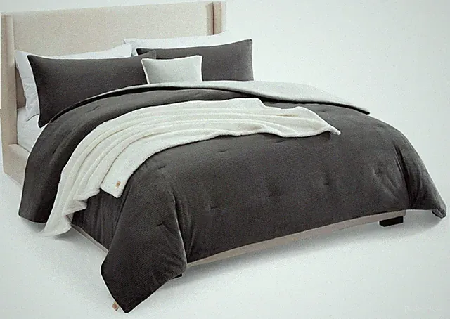 UGG Remina Comforter Set 5 Piece Bed in a Bag with Throw Blanket, Decorative...