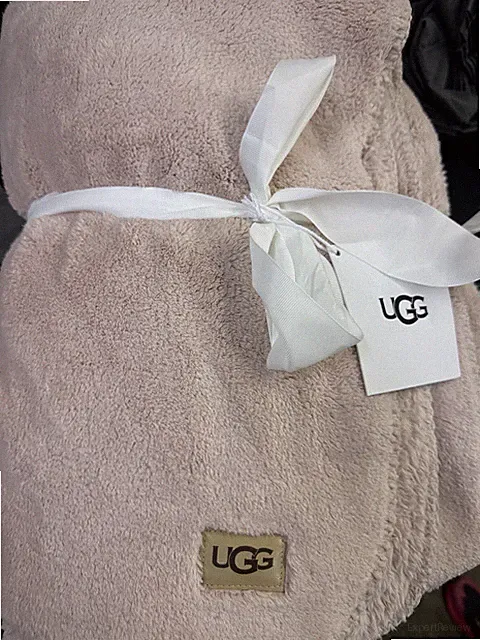 UGG Whitecap Fleece Throw Blanket, Soft Plush Throw for Bed or Chair, Luxury Bed